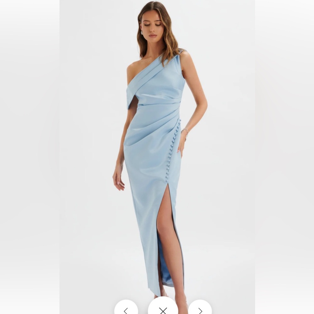 Lavish Alice Light Blue One-Shoulder Dress